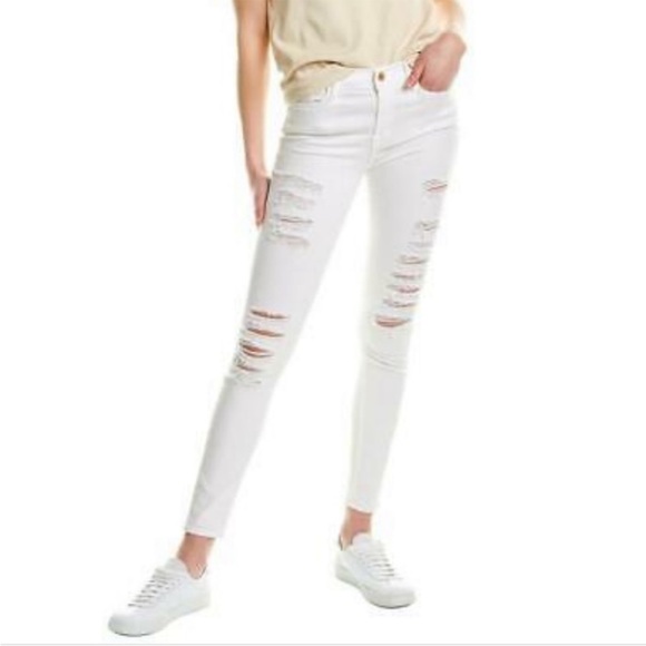 NWT Frame Denim Le Color Le Skinny White Blanc Distressed Jeans Size 23 - Picture 5 of 8